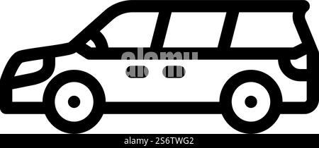 mpv minivan transport line icon vector. mpv minivan transport sign. isolated contour symbol black illustration. mpv minivan transport line icon vector illustration Stock Vector