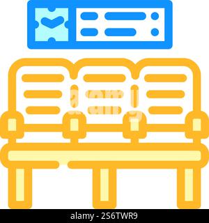waiting hall seats airport color icon vector. waiting hall seats airport sign. isolated symbol illustration. waiting hall seats airport color icon vector illustration Stock Vector