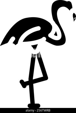 flamingo bird glyph icon vector. flamingo bird sign. isolated contour symbol black illustration. flamingo bird glyph icon vector illustration Stock Vector