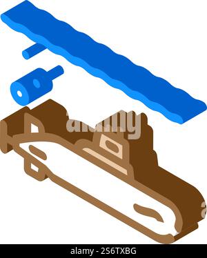 submarine military isometric icon vector. submarine military sign. isolated symbol illustration. submarine military isometric icon vector illustration Stock Vector