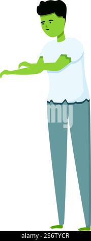 Zombie costume icon cartoon vector. Halloween character. Cute kid. Zombie costume icon cartoon vector. Halloween character Stock Vector