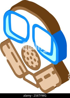 gas mask isometric icon vector. gas mask sign. isolated symbol illustration. gas mask isometric icon vector illustration Stock Vector