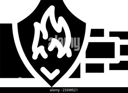 fire resistant cable wire glyph icon vector illustration Stock Vector ...
