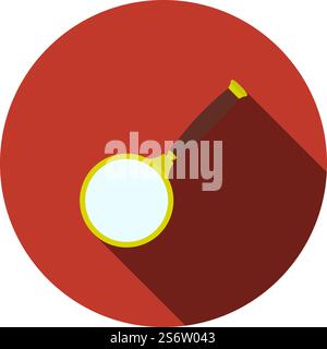 Magnifier Icon. Flat Circle Stencil Design With Long Shadow. Vector Illustration. Stock Vector
