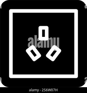 australia socket glyph icon vector. australia socket sign. isolated contour symbol black illustration. australia socket glyph icon vector illustration Stock Vector