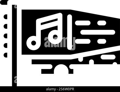 sound card glyph icon vector. sound card sign. isolated contour symbol black illustration. sound card glyph icon vector illustration Stock Vector