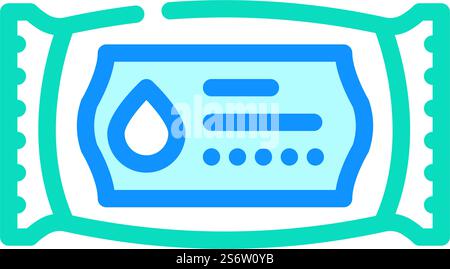 wet wipes color icon vector. wet wipes sign. isolated symbol illustration. wet wipes color icon vector illustration Stock Vector