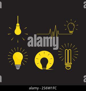 Bulb technology ilustration logo vector design Stock Vector