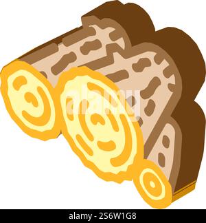 timber wooden material isometric icon vector. timber wooden material sign. isolated symbol illustration. timber wooden material isometric icon vector illustration Stock Vector