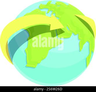 Europe globe tour icon cartoon vector. World travel. Map earth Stock ...