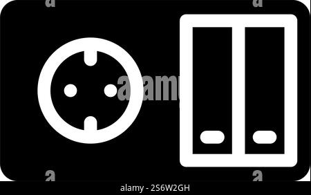 switch socket glyph icon vector. switch socket sign. isolated contour symbol black illustration. switch socket glyph icon vector illustration Stock Vector