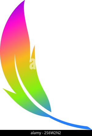 Feather ilustration logo vector template Stock Vector