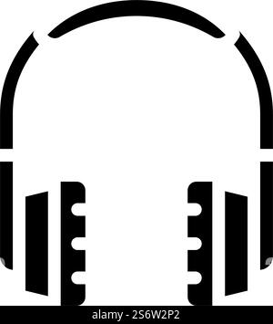 headphones electronic glyph icon vector. headphones electronic sign. isolated contour symbol black illustration. headphones electronic glyph icon vector illustration Stock Vector