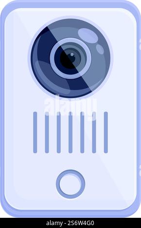Intercom guard icon cartoon vector. Video door. Alarm camera. Intercom guard icon cartoon vector. Video door Stock Vector