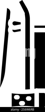 erhu chinese glyph icon vector. erhu chinese sign. isolated contour symbol black illustration. erhu chinese glyph icon vector illustration Stock Vector