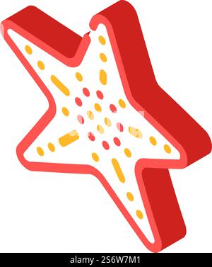 starfish marine animal isometric icon vector. starfish marine animal sign. isolated symbol illustration. starfish marine animal isometric icon vector illustration Stock Vector