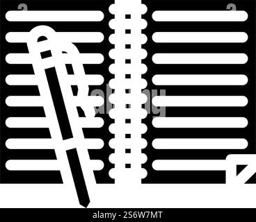 copybook and pen glyph icon vector illustration Stock Vector Image ...