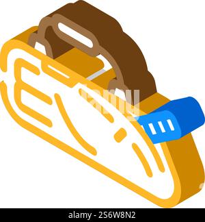 bag cricket player isometric icon vector. bag cricket player sign. isolated symbol illustration. bag cricket player isometric icon vector illustration Stock Vector