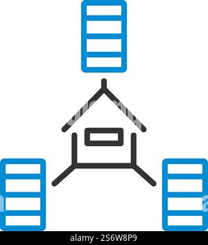 Datacenter Icon. Editable Bold Outline With Color Fill Design. Vector Illustration. Stock Vector
