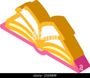 open book isometric icon vector. open book sign. isolated symbol illustration. open book isometric icon vector illustration Stock Vector
