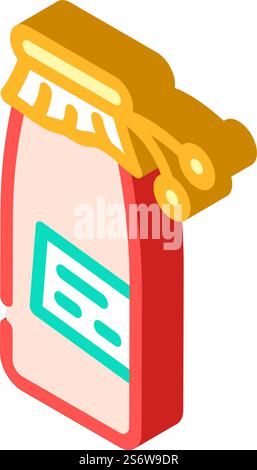 juice tomato isometric icon vector. juice tomato sign. isolated symbol illustration. juice tomato isometric icon vector illustration Stock Vector