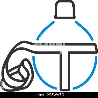 Icon Of Touristic Flask. Editable Bold Outline With Color Fill Design. Vector Illustration. Stock Vector