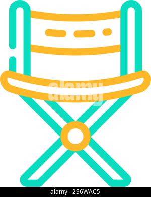 chair camping furniture color icon vector. chair camping furniture sign. isolated symbol illustration. chair camping furniture color icon vector illustration Stock Vector