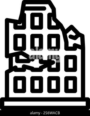 ruined house icon vector outline illustration Stock Vector Image & Art ...
