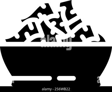 cereals plate glyph icon vector. cereals plate sign. isolated contour symbol black illustration. cereals plate glyph icon vector illustration Stock Vector