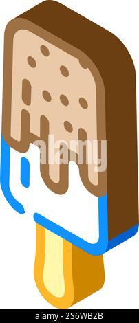 ice cream isometric icon vector. ice cream sign. isolated symbol illustration. ice cream isometric icon vector illustration Stock Vector