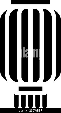 lantern chinese glyph icon vector. lantern chinese sign. isolated contour symbol black illustration. lantern chinese glyph icon vector illustration Stock Vector