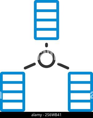Database Icon. Editable Bold Outline With Color Fill Design. Vector Illustration. Stock Vector