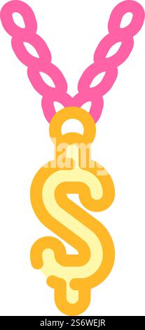 chain with dollar color icon vector illustration Stock Vector Image ...