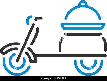 Icon Of Delivering Motorcycle. Editable Bold Outline With Color Fill Design. Vector Illustration. Stock Vector