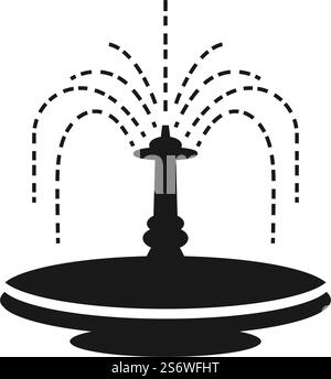 City fountain line icon vector flat design Stock Vector