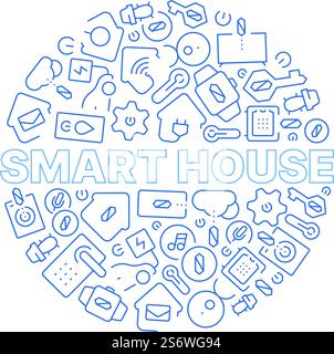 Smart icon circle. Wifi safety security systems distance smart connection electricity control garish vector design templates. Illustration of security and safety system, smart icon technology. Smart icon circle. Wifi safety security systems distance smart connection electricity control garish vector design templates Stock Vector