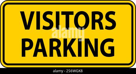 Visitors Parking Sign On White Background Stock Vector
