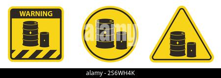 Chemical Drums Black Icon White Background Stock Vector