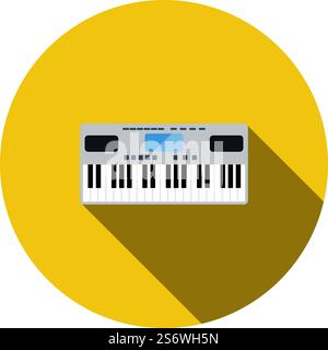 Music Synthesizer Icon. Editable Bold Outline With Color Fill Design. Vector Illustration. Stock Vector