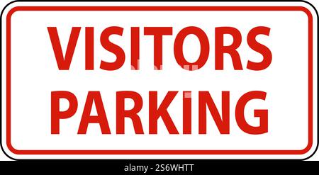 Visitors Parking Sign On White Background Stock Vector