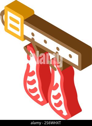carcass conveyor isometric icon vector. carcass conveyor sign. isolated symbol illustration. carcass conveyor isometric icon vector illustration Stock Vector