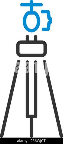 Icon Of Photo Tripod. Editable Bold Outline With Color Fill Design. Vector Illustration. Stock Vector
