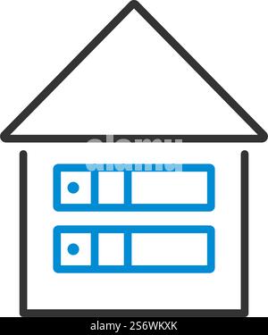 Datacenter Icon. Editable Bold Outline With Color Fill Design. Vector Illustration. Stock Vector