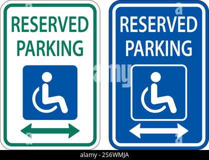 Accessible Reserved Parking Sign ,Double Arrow Stock Vector