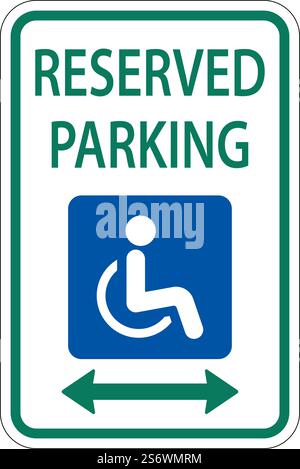 Accessible Reserved Parking Sign ,Double Arrow Stock Vector