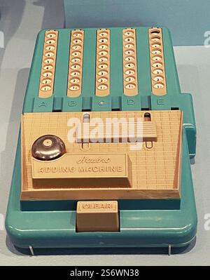Vintage Hasbro adding machine. Stock Photo