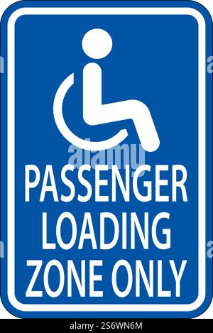Passenger Loading Zone Sign On White Background Stock Vector