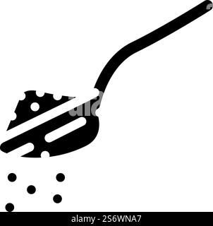 spoon with powder glyph icon vector. spoon with powder sign. isolated contour symbol black illustration. spoon with powder glyph icon vector illustration Stock Vector