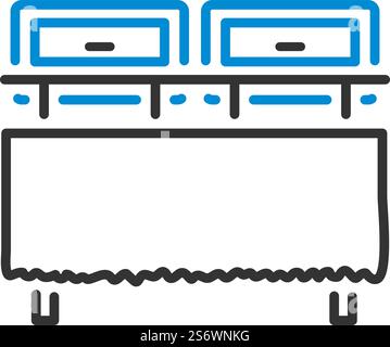 Icon Of Chafing Dish. Editable Bold Outline With Color Fill Design. Vector Illustration. Stock Vector