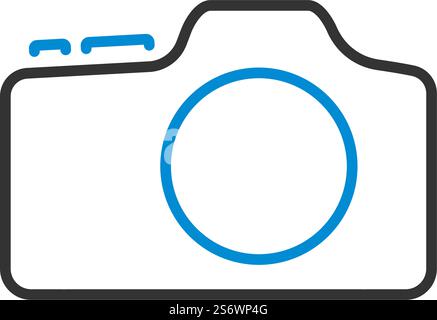 Icon Of Photo Camera. Editable Bold Outline With Color Fill Design. Vector Illustration. Stock Vector